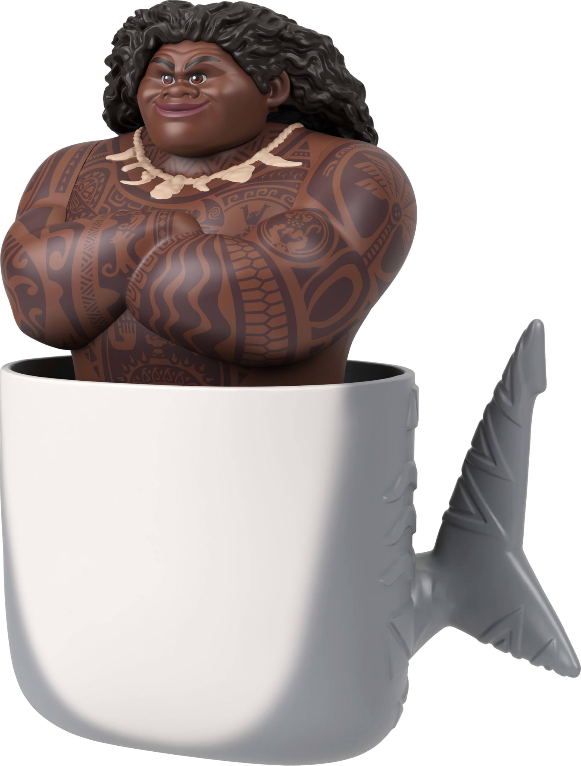Mattel Disney Moana Toys, Maui Small Doll with Transforming Shark Outfit & Fishhook Accessory, Shapeshifting Look Inspired by Movie
