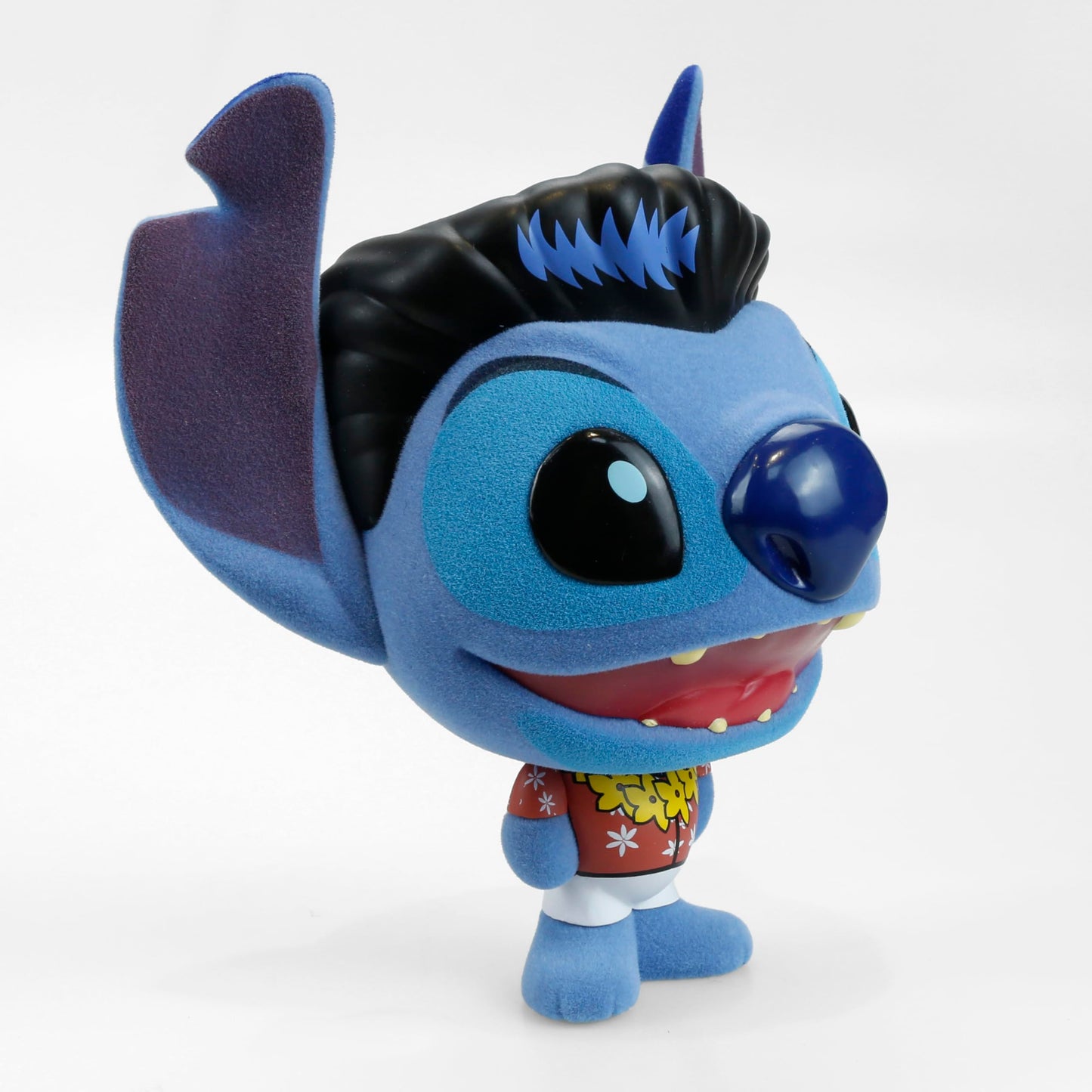 Collectible Disney: Lilo and Stitch Blue Hawaiian Elvis Stitch Flocked 4” Bhunny Stylized PVC Figure