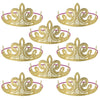 Disney Princess Glitter Paper Tiaras - 3.5" x 6.2" (Pack of 8) - Gold Paper Royalty Crown Accessory, Perfect for Kids Parties and Dress Up Fun