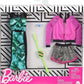 Barbie Fashions 2-Pack Clothing Set, 2 Outfits Doll Include Pink Sport Jacket, Gray Shorts, Blue Tropical Print Dress & 2 Accessories, for Kids 3 to 8