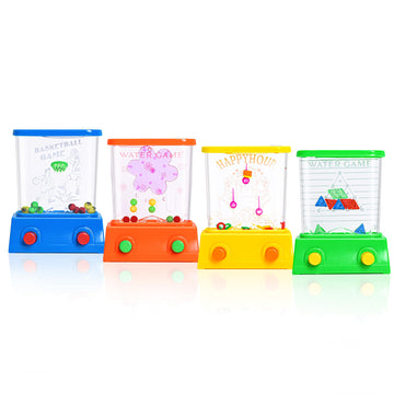 WARTTOY 4 Pieces Handheld Water Games -Beach Water Table Water Ring Small Toys- Mini Arcade Retro Pastime Game - Fun Games for Teenagers - Need to add