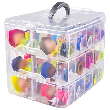 Xuerdon Case Compatible with Fisher-Price for Little People Collector Figures, Toy Storage Organizer Holder for Disney Frozen for Elsa & Friends/for