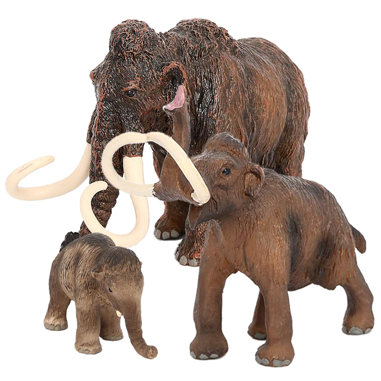 Vankcp 3PCS Figurines Mammoth Family Toy,Realistic Ancient Elephant Figurines Model, Cake Toppers Playset Eduactional Toys Party Playset Toys Ideal