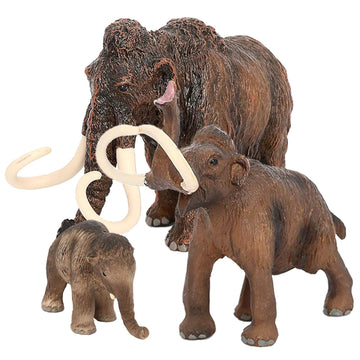 Vankcp 3PCS Figurines Mammoth Family Toy,Realistic Ancient Elephant Figurines Model, Cake Toppers Playset Eduactional Toys Party Playset Toys Ideal
