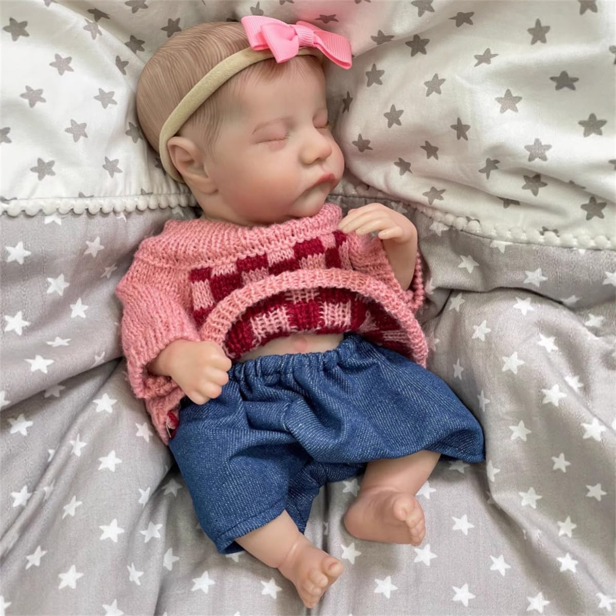 GYCV Lifelike Mini Reborn Baby Dolls Full Body Silicone Girl 12 Inch Realistic Newborn Dolls with Feeding Accessories & Gift Box Real Life Baby Dolls