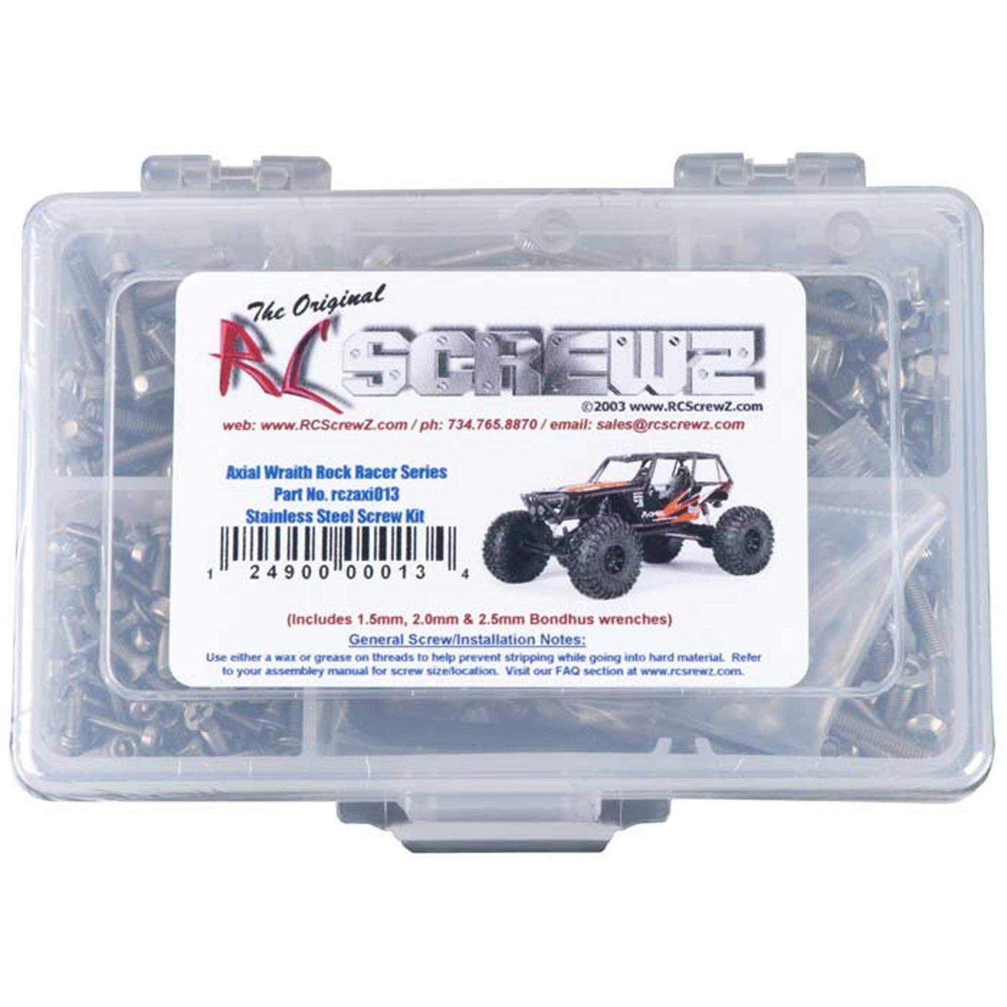 RC Screwz Stainless Steel Screw Kit Wraith Rock Racer RCZAXI013