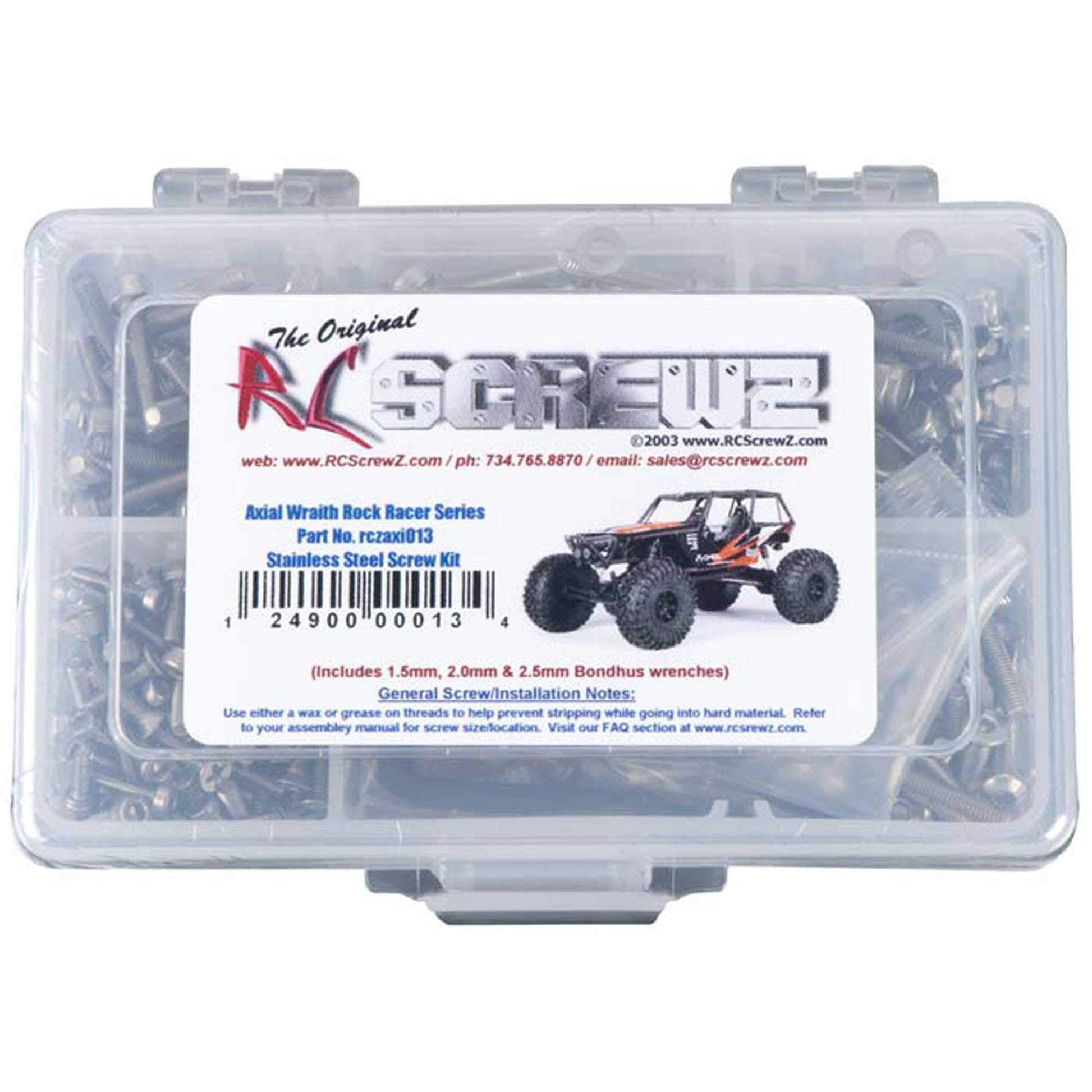 RC Screwz Stainless Steel Screw Kit Wraith Rock Racer RCZAXI013