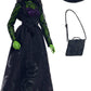 Mattel Universal Wicked Elphaba Fashion Doll & Accessories with Green Skin, Braided Black Hair, Posability & Removable Ballroom Look