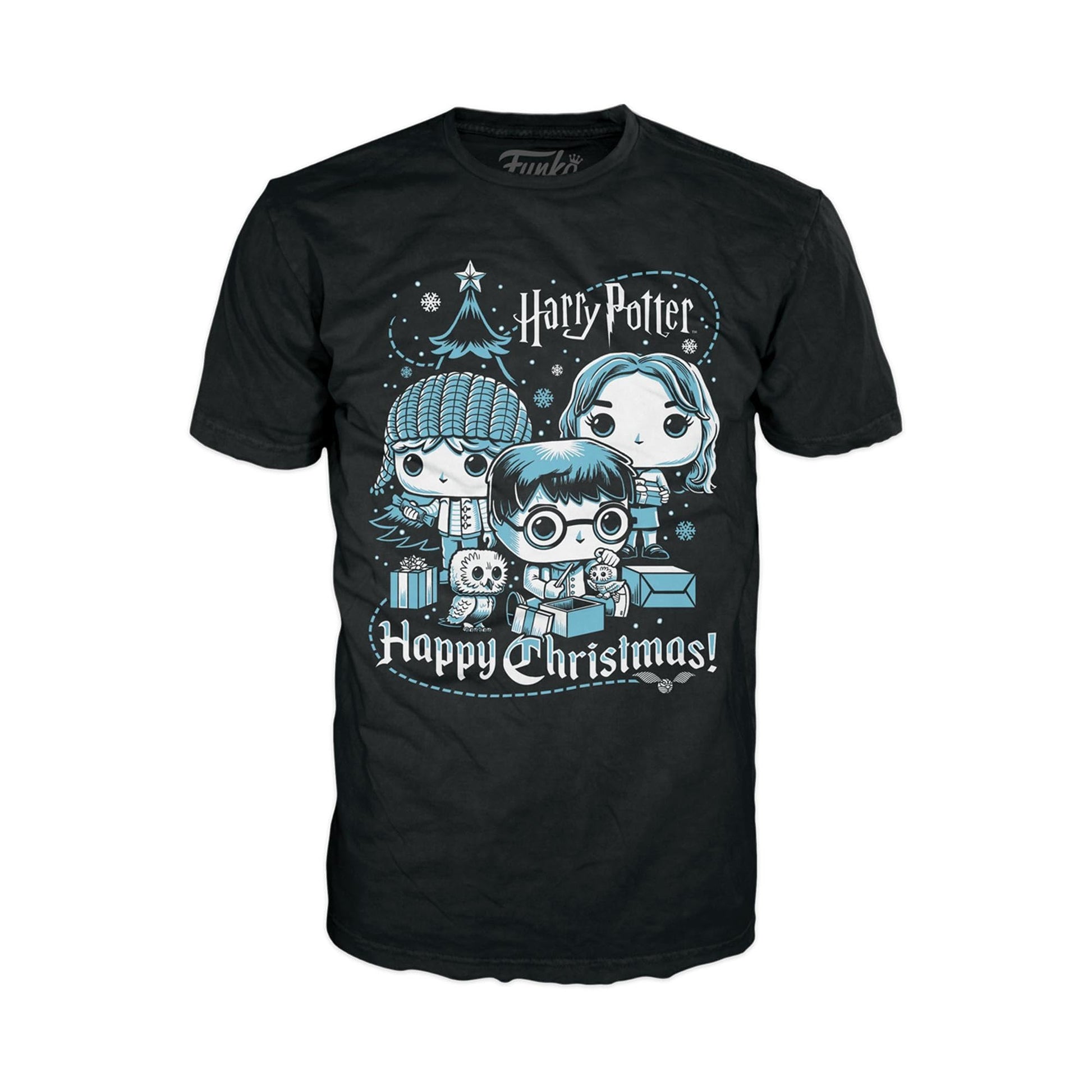 Funko Pop! Boxed Tee: Harry Potter Holiday - Ron, Hermione, Harry - L