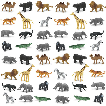 Safari Ltd. Wild Bulk Bag - Set of Jungle & Savanna Toy Figurines - 48 Piece Collection for Boys, Girls & Kids Age 3+