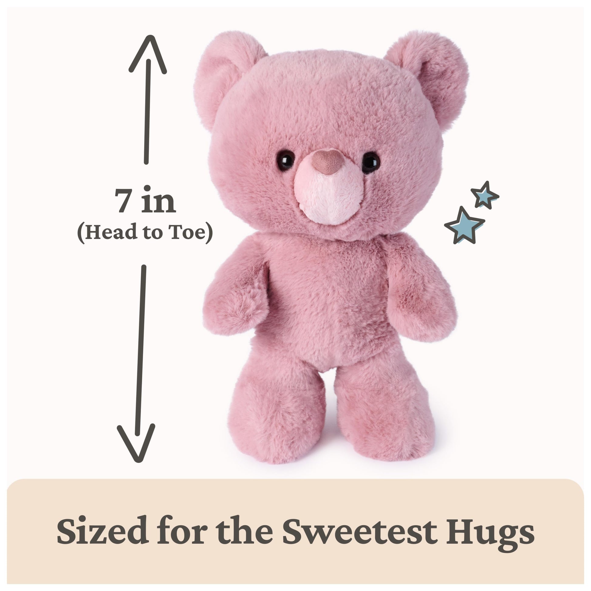 GUND Rose Kai 10-Inch Pink Teddy Bear Stuffed Animal with Heart-Shaped Nose