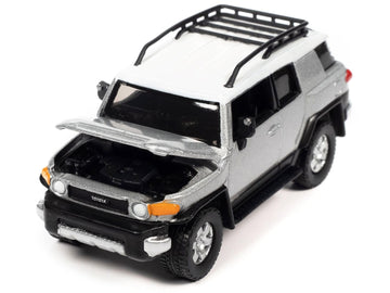 2007 Toyota FJ Cruiser Titanium Silver Metallic with White Top and Roofrack Classic Gold Collection Series Limited Edition 1/64 Diecast Model Car by