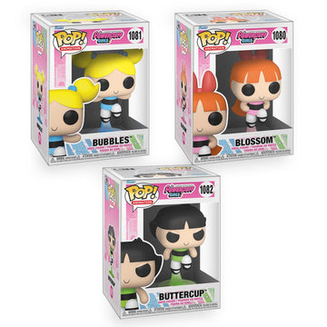 Funko Pop! Powerpuff Girls - Set of 3 - Bubbles, Blossom and Buttercup Vinyl Figures Bundled with Box Protector