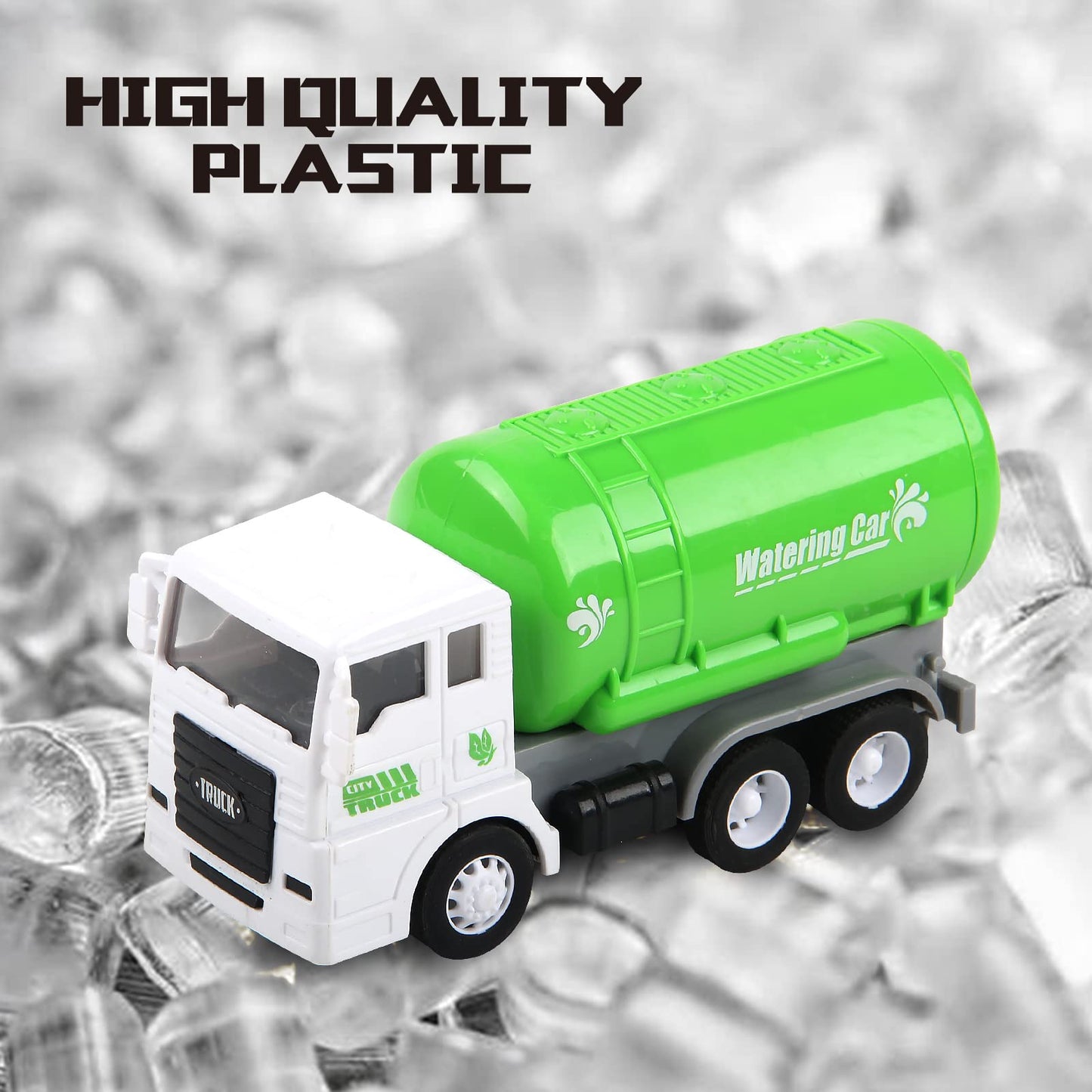 Y.L. DOYMX Garbage Truck Toy, 3 Pack Friction Powered Waste Management Garbage Truck Game with Front Load Dumpster, Back Dump Garbage,4 Trash Bins