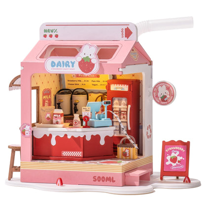 Wowood DIY Mini House Building Miniature Kit Milkbox, Miniverse Lifestyle Bookshelf Decoration, Cute Craft Kits for Women or Girls 14+, Kawaii Gifts