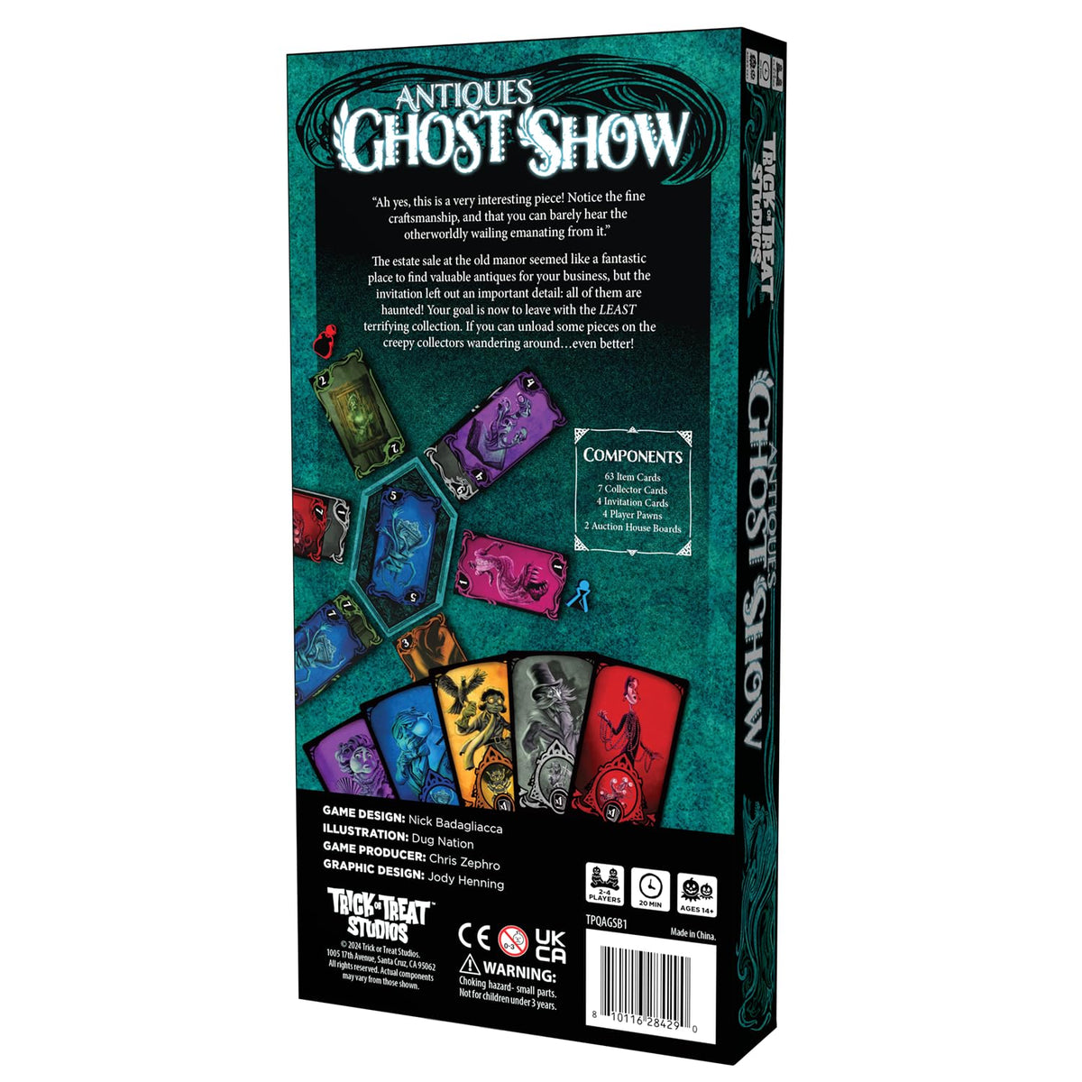 Trick or Treat Studios - Officially Licensed - Antiques Ghost Show Game | Spooky Set Collection Game | 2-4 Players | Ages 14+