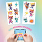 Tytan Official Disney Junior SuperKitties Magnetic Tile Set - 17-Piece STEAM Building Toy with Glitter & Printed Tiles, Reusable Stickers, Storage Bag