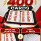 Trading Card Binder for Kids - 400 Cards Capacity Zipper Album with Portable Strap, Double Sided 8 Pocket Pages for MTG Yu-Gi-Oh Baseball Card