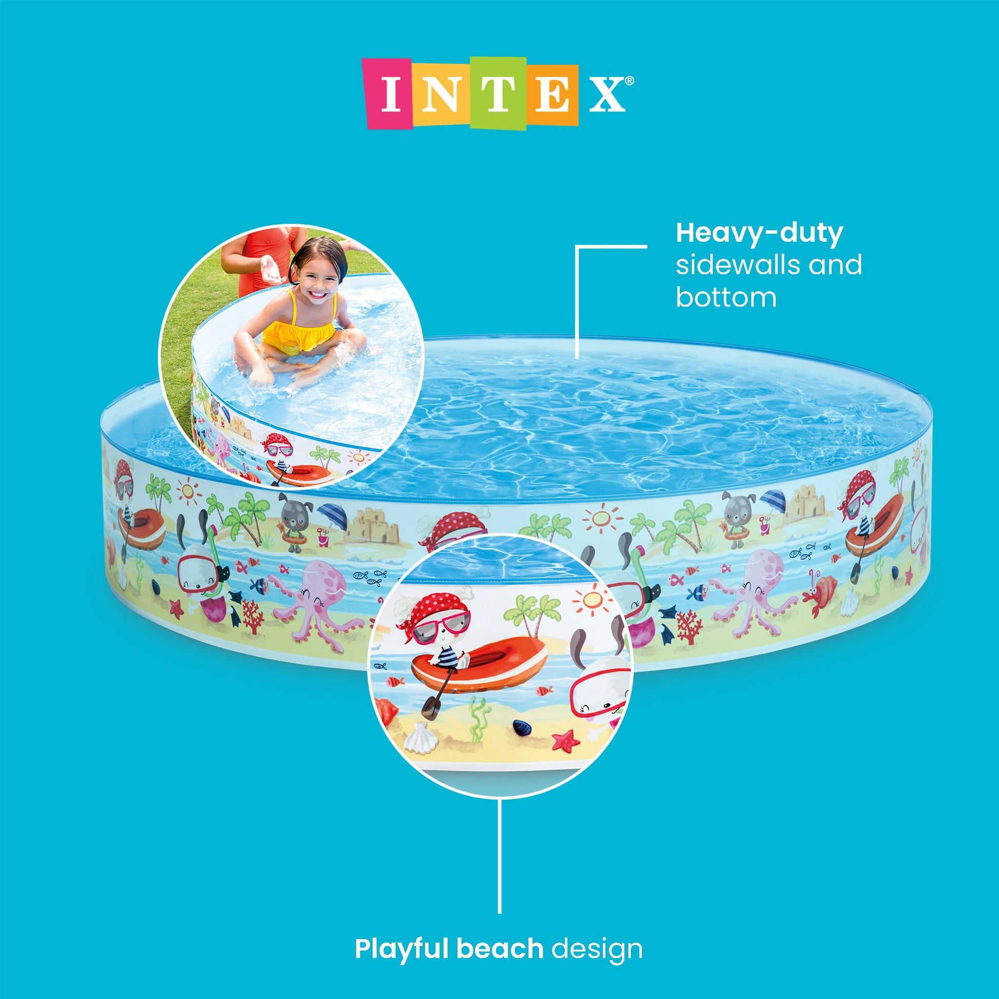 Intex Snorkel Buddies Snapset Pool - 5'X10" (Style May Vary), Multicolor (56451EP)