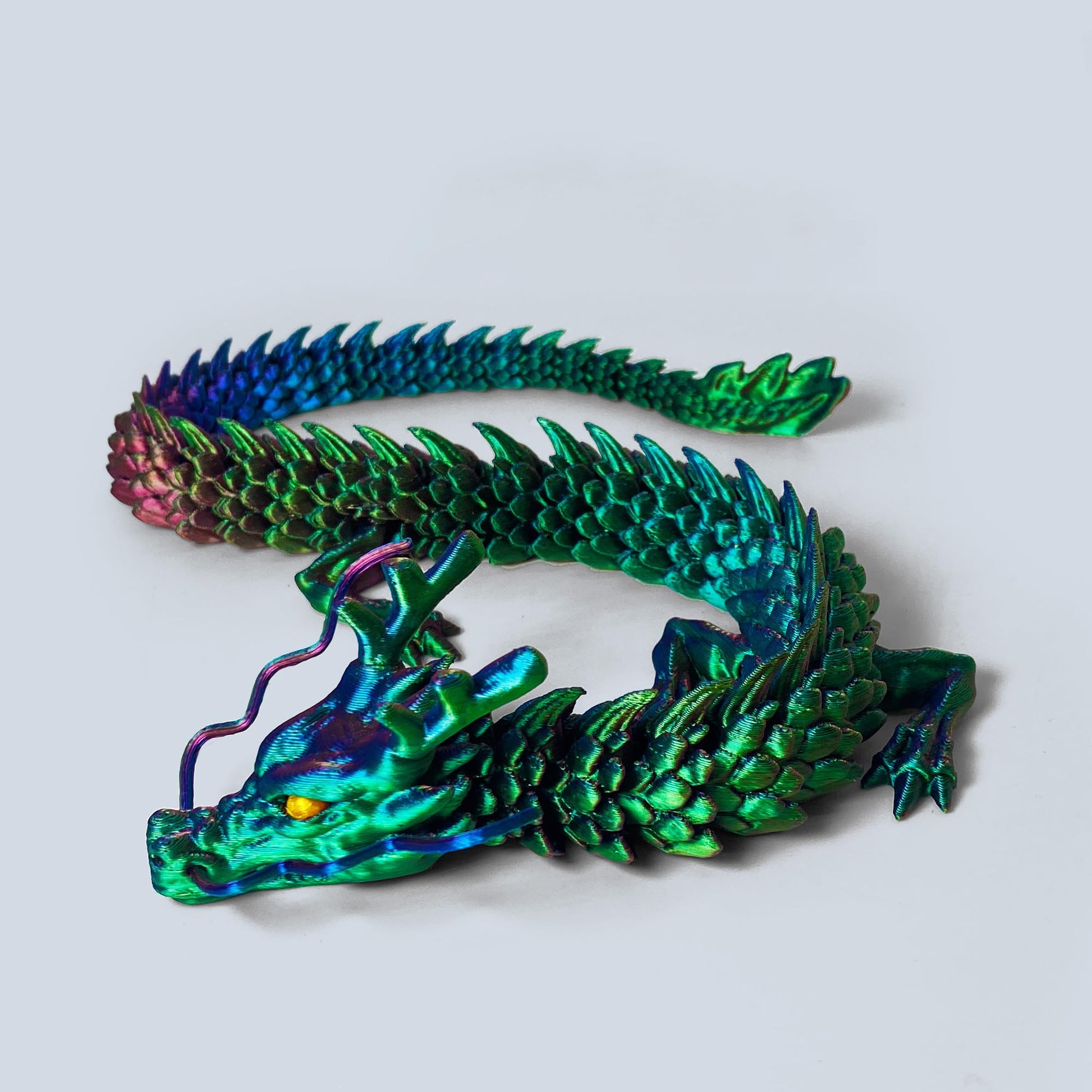 Whattiho 3D Printed Dragon, Articulated Dragon Fidget Toy Posable Flexible Toys for Car Decoration and Ornament Figures