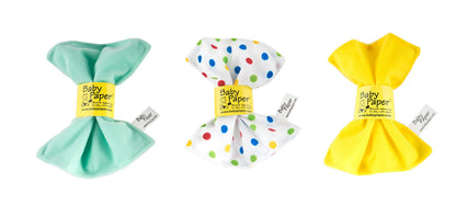 Baby Paper Original Crinkle Sensory Toy | Mint, Polka Dot, Yellow 3-Pack | Bright Colors, Washable, and Non-Toxic Crinkle Paper for Babies | Perfect
