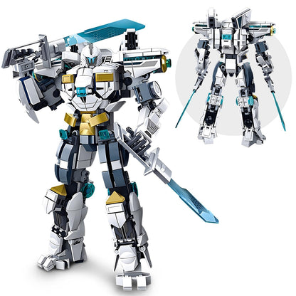 HIGH GODO Ice Warrior Mech Building Set, Cool City Protector Battle Model for Adults Teens 14+, Creative Action Robot Gifts Perfect for Christmakis