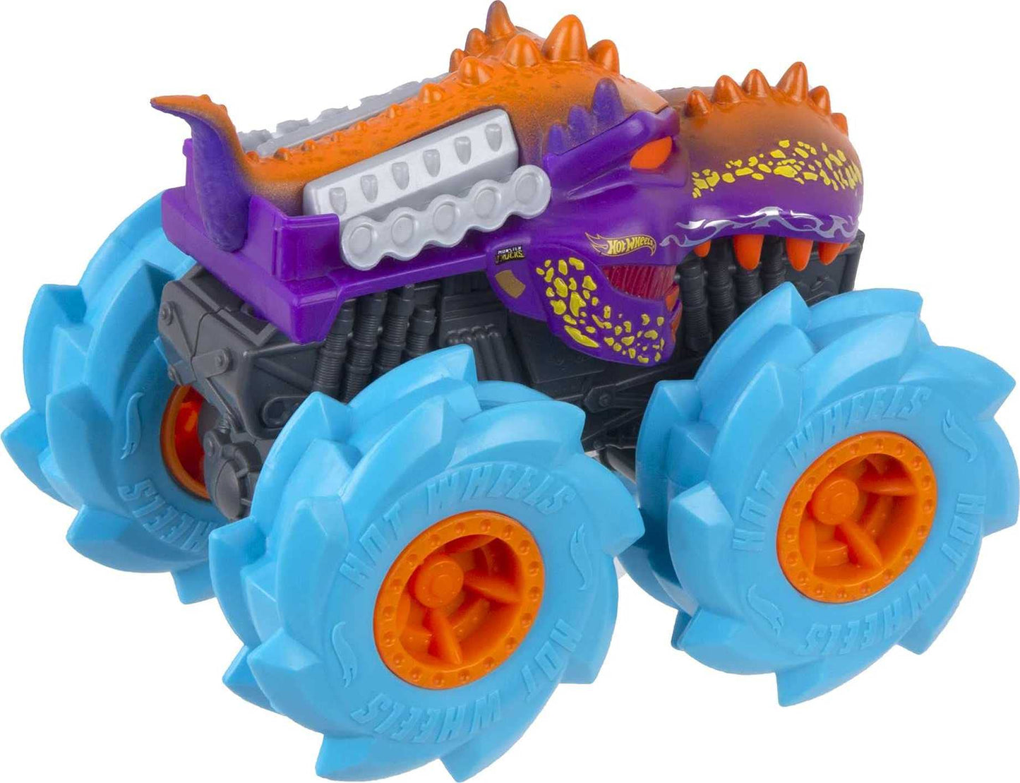Hot Wheels Monster Trucks Twisted Tredz Creature Themed 1:43 Scale Flywheel Friction Motor Assorted Stylized Giant Wheels Power over Terrain