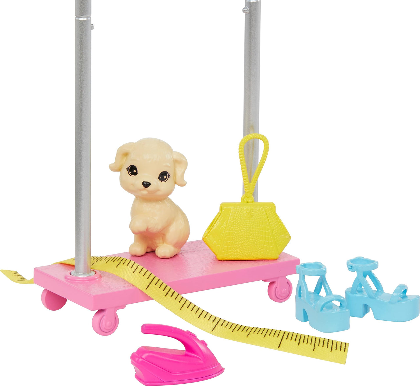 Barbie On-set Stylist Doll & 14 Accessories, Brooklyn Doll with Garment Rack, Top, Fashion Pieces, Puppy & More