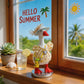 4 Sets 7 Inches Desk Goose Summer Outfits , Mini Desktop Goose Clothes Set - Includes Felt Hats, Sunglasses, Bags, Cute T-Shirts, Water Bottle