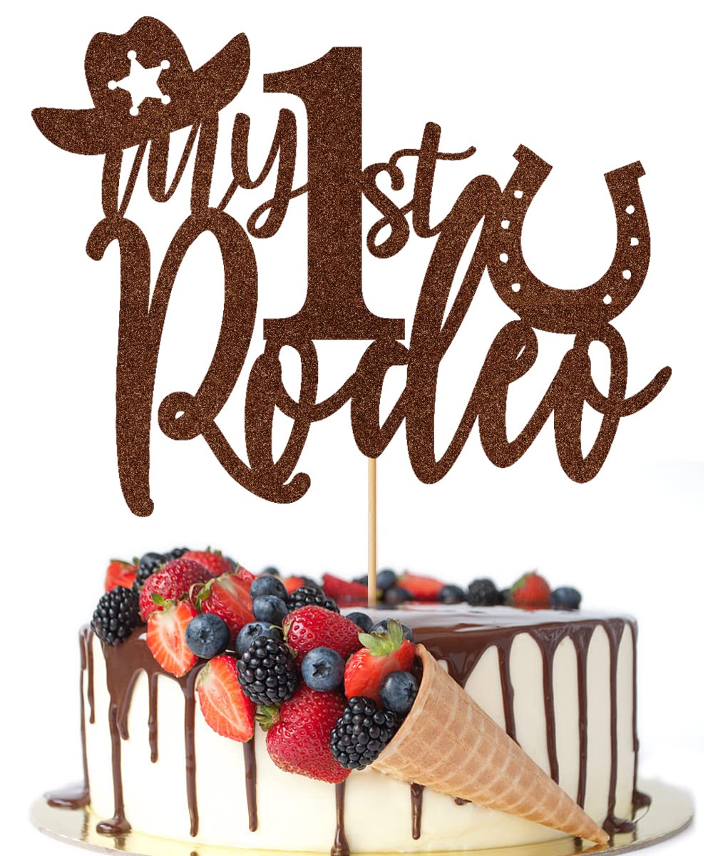 Crseniny My 1st Rodeo Cake Topper, First Birthday Cake topper