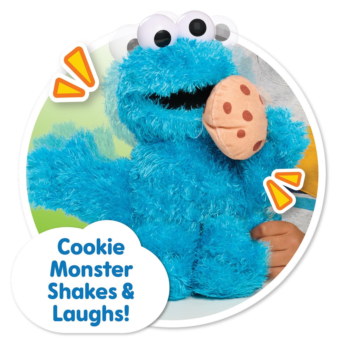 Just Play Sesame Street 13.5-inch Nom Nom Cookie Monster Plush with Sounds and Motion, Blue, Kids Toys for Ages