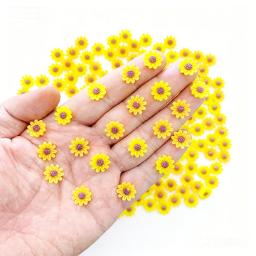 200 Pieces Tiny Sunflower for Crafts Dollhouse Miniatures Resin Mini Things Decor for Fairy Garden Micro Landscaping Decoration (Wreath)