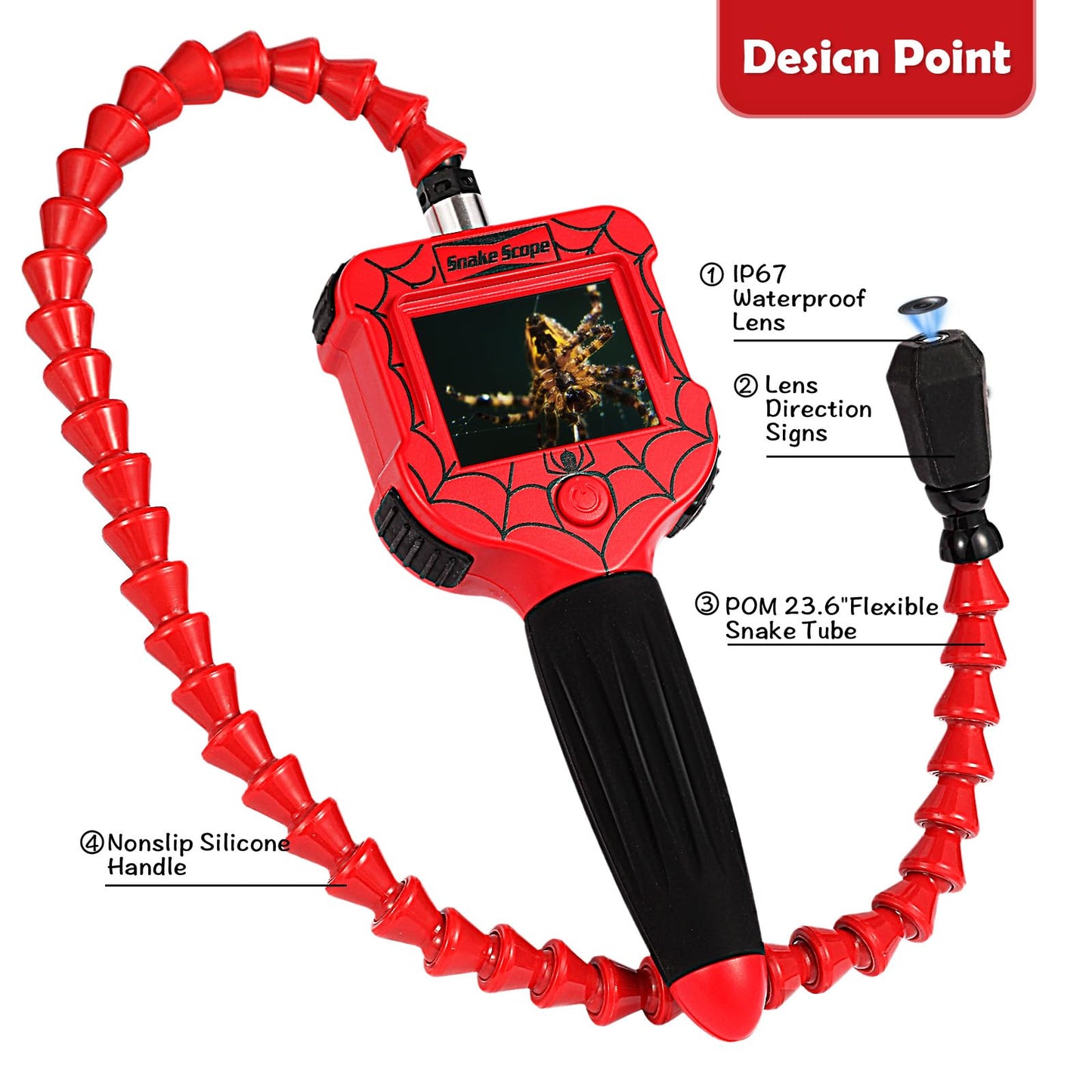Kids Borescope Snake Camera with Light,STEM Educational Toys,Science Exploration Gifts for Nature & Outdoor Activities Over 3 Years Old