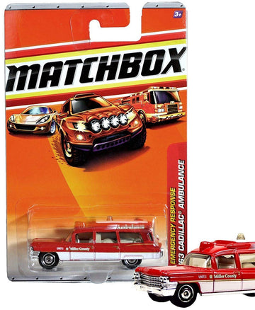 Matchbox 2010 Emergency Response 55 of 100 (Red Over White) '63 Cadillac Ambulance