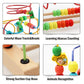 Joqutoys Bead Maze Toy for 1 2 3 Year Old Kids, Wooden Colorful Roller Coaster Circle Toys, Early Educational Toys for Toddlers, First Birthday Gifts