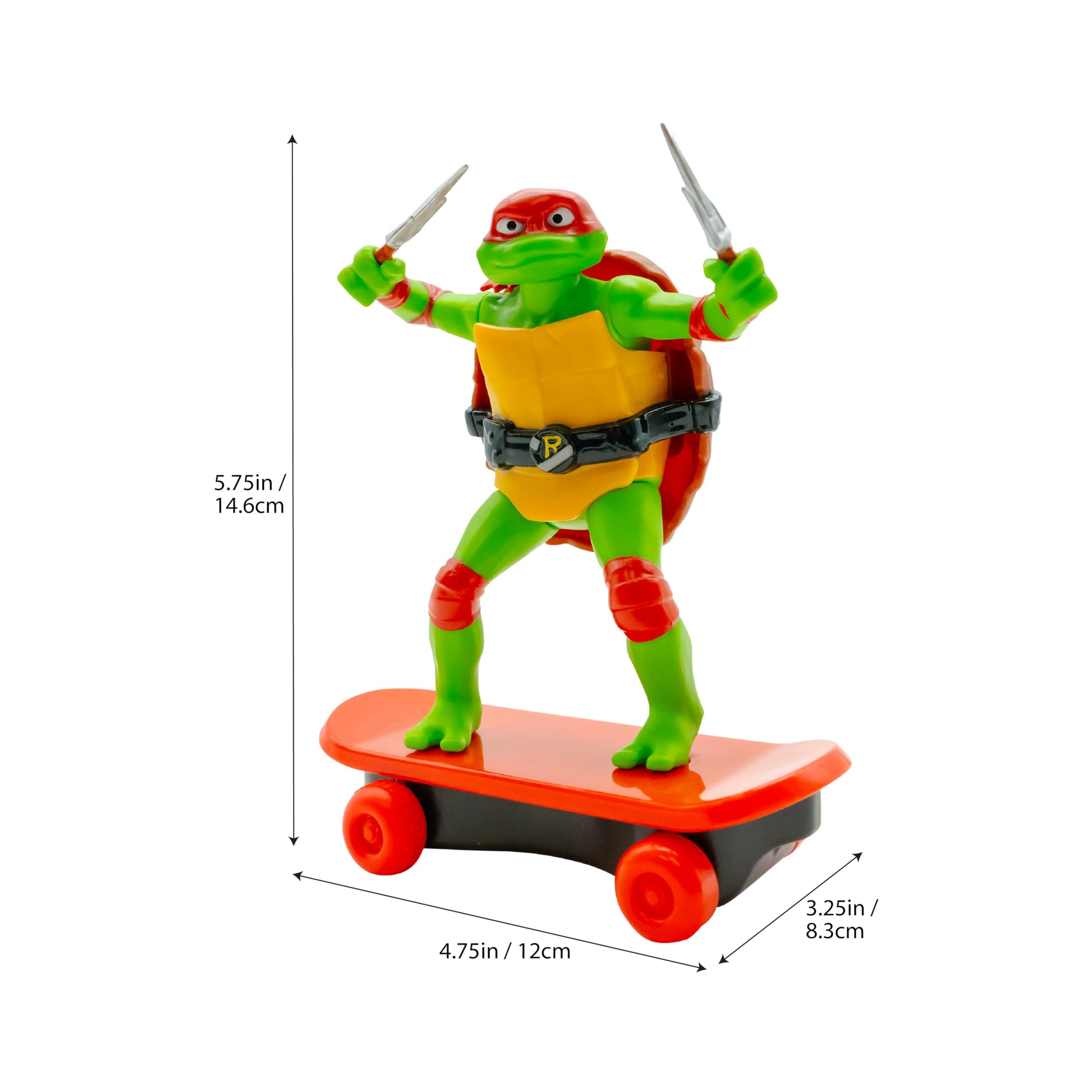 Teenage Mutant Ninja Turtles Toy, Raphael Sewer Shredder Pullback Skateboard, Mutant Mayhem TMNT Ninja Turtle Figure, Ages 3+