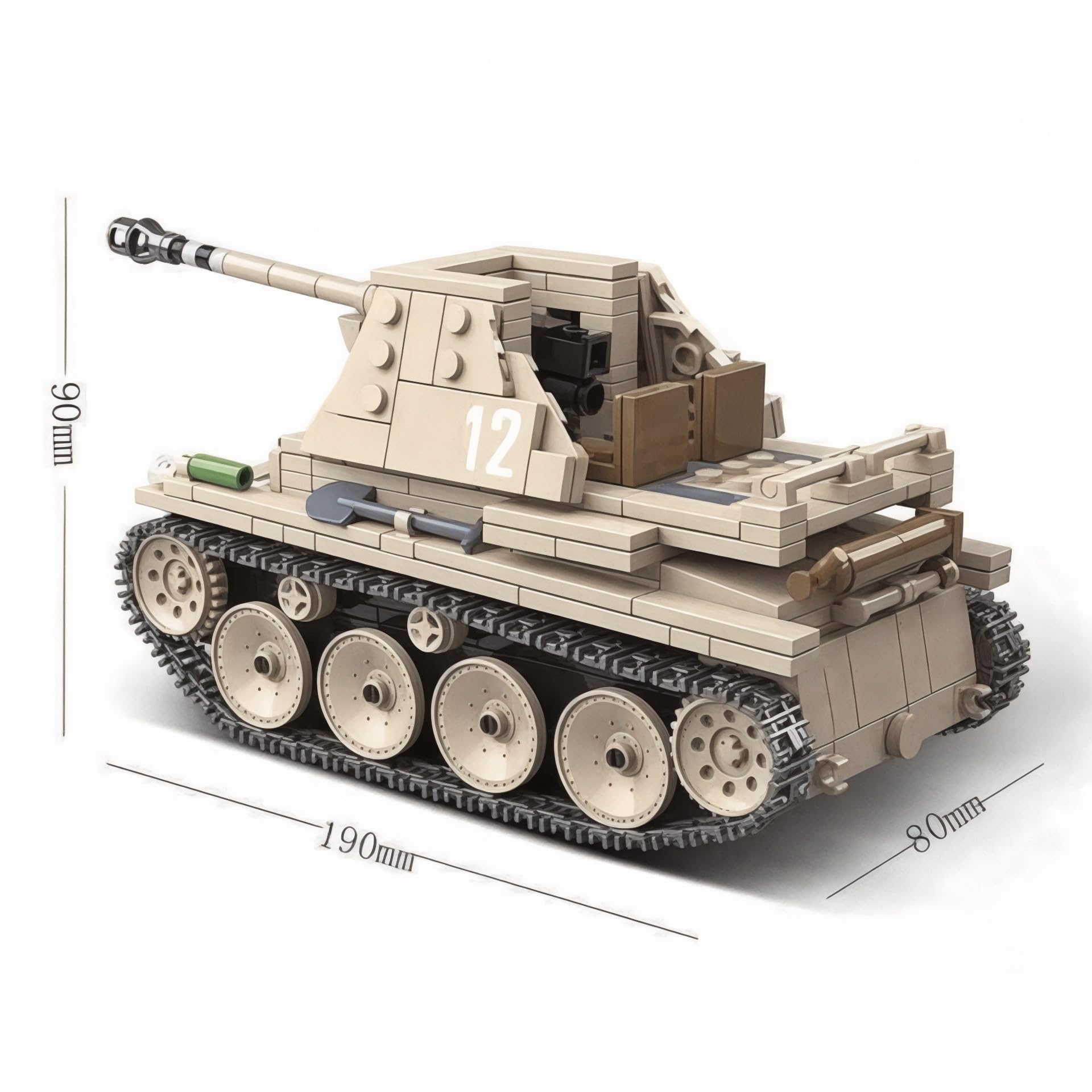 General Jim's WW2 German Marder III Tank Destroyer Building Set - 608 Piece Military Brick Model Kit - Compatible with Major Brands Building Levels
