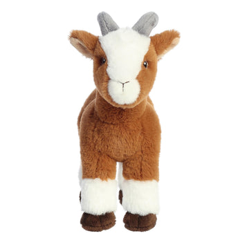 Aurora® Responsibly Made Eco Nation™ Goat Stuffed Animal - Ideal for Playtime Adventures - Perfect for Birthdays or Just Because - Brown 8.5 Inches