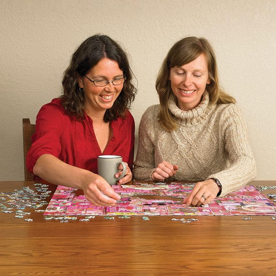 Cobble Hill 1000 Piece Puzzle - Rainbow Collection: Pink - Sample Poster Included