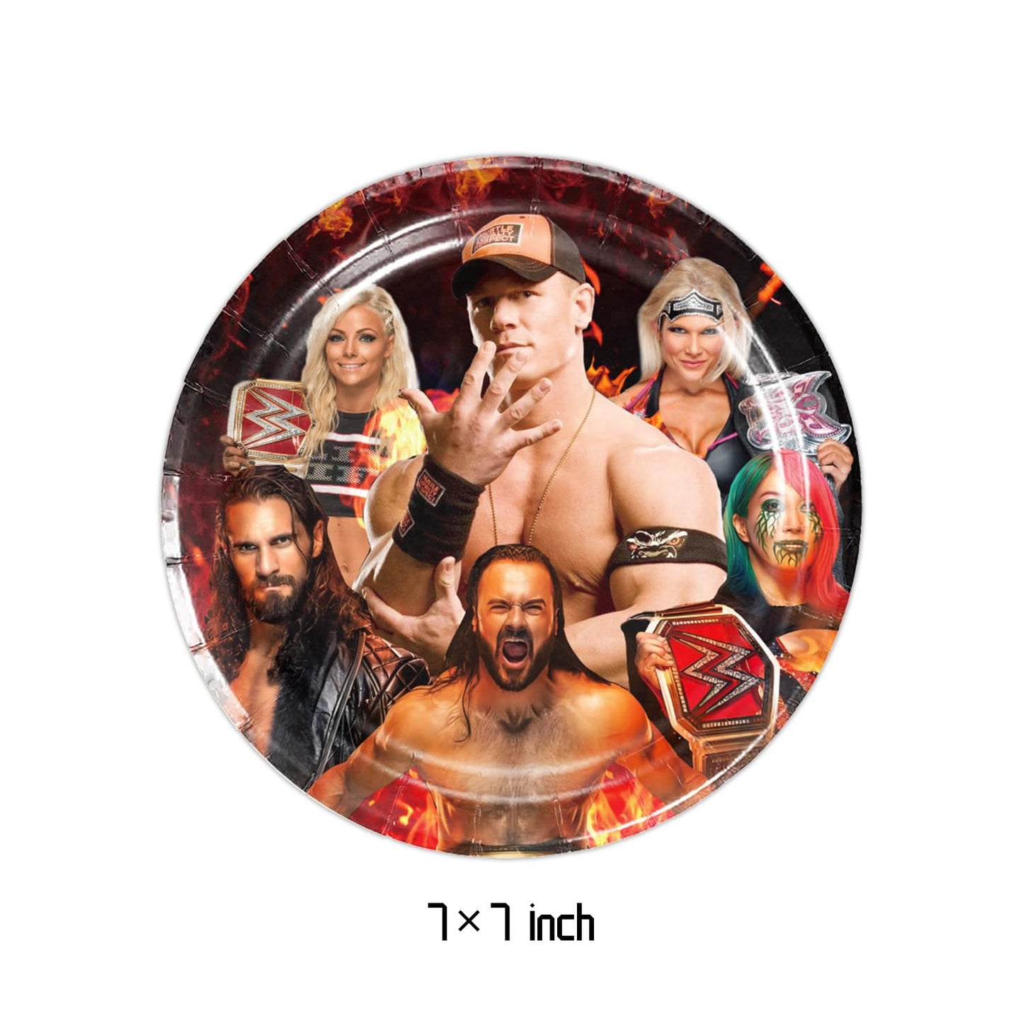 TENFEI 40Pcs Wrestling Party Supplies include 20 plates, 20 napkins for Wrestling birthday party decoration