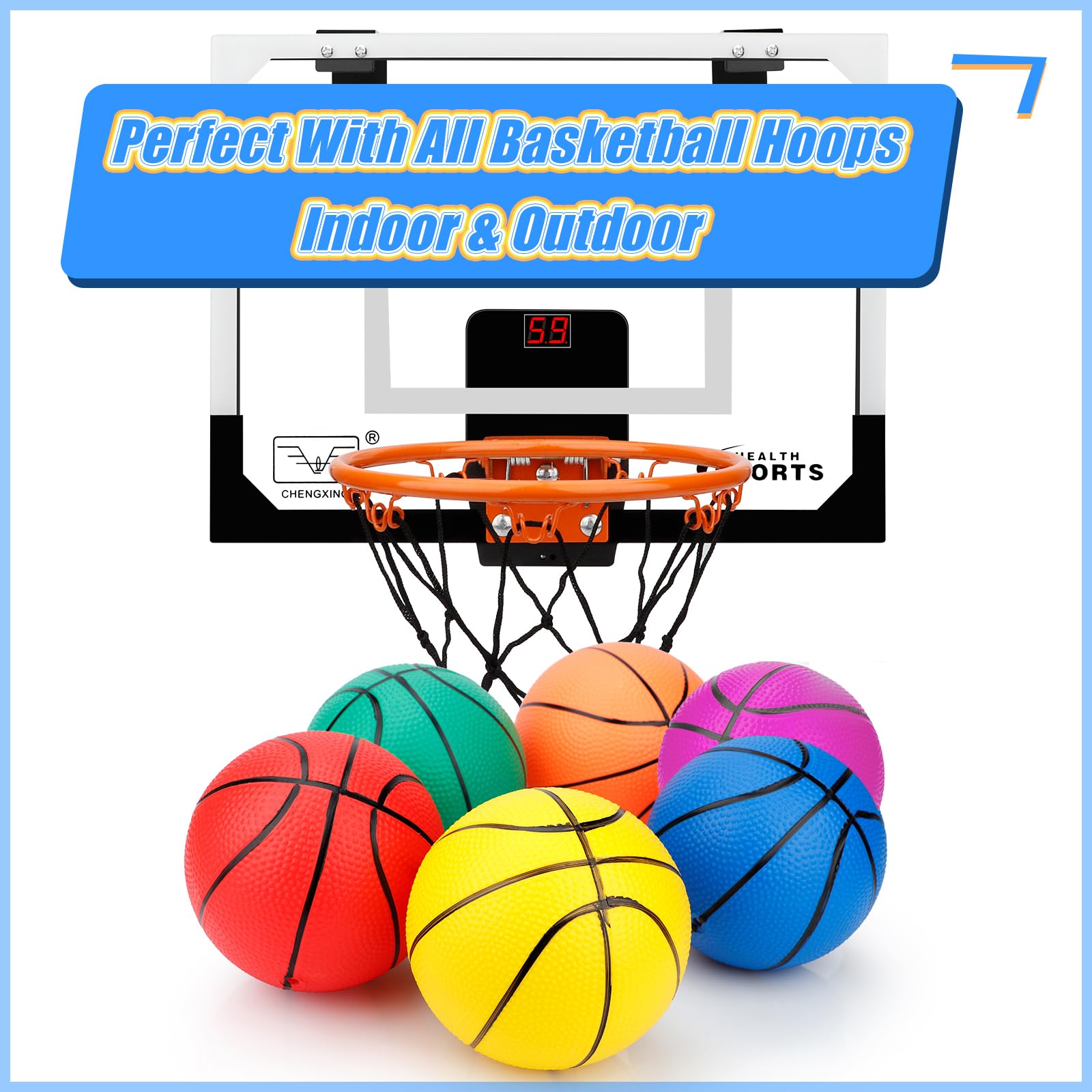 6" Mini Basketball Toy for Mini Pool Balls, Small Basketball for Over The Door Hoop, PVC Beach Balls for Kids Toddler Indoor 3 Pack