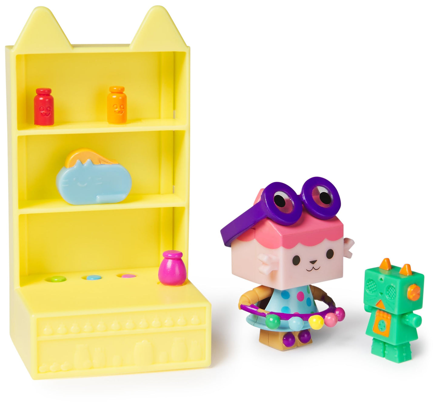 DreamWorks GABBY'S Dollhouse, Celebration Series Baby Box Cat Bobble Figure with Dollhouse Furniture and Accessories, Kids Toys for Girls & Boys Ages
