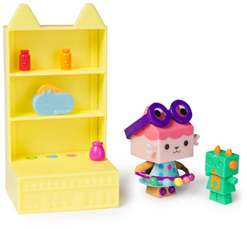 DreamWorks GABBY'S Dollhouse, Celebration Series Baby Box Cat Bobble Figure with Dollhouse Furniture and Accessories, Kids Toys for Girls & Boys Ages