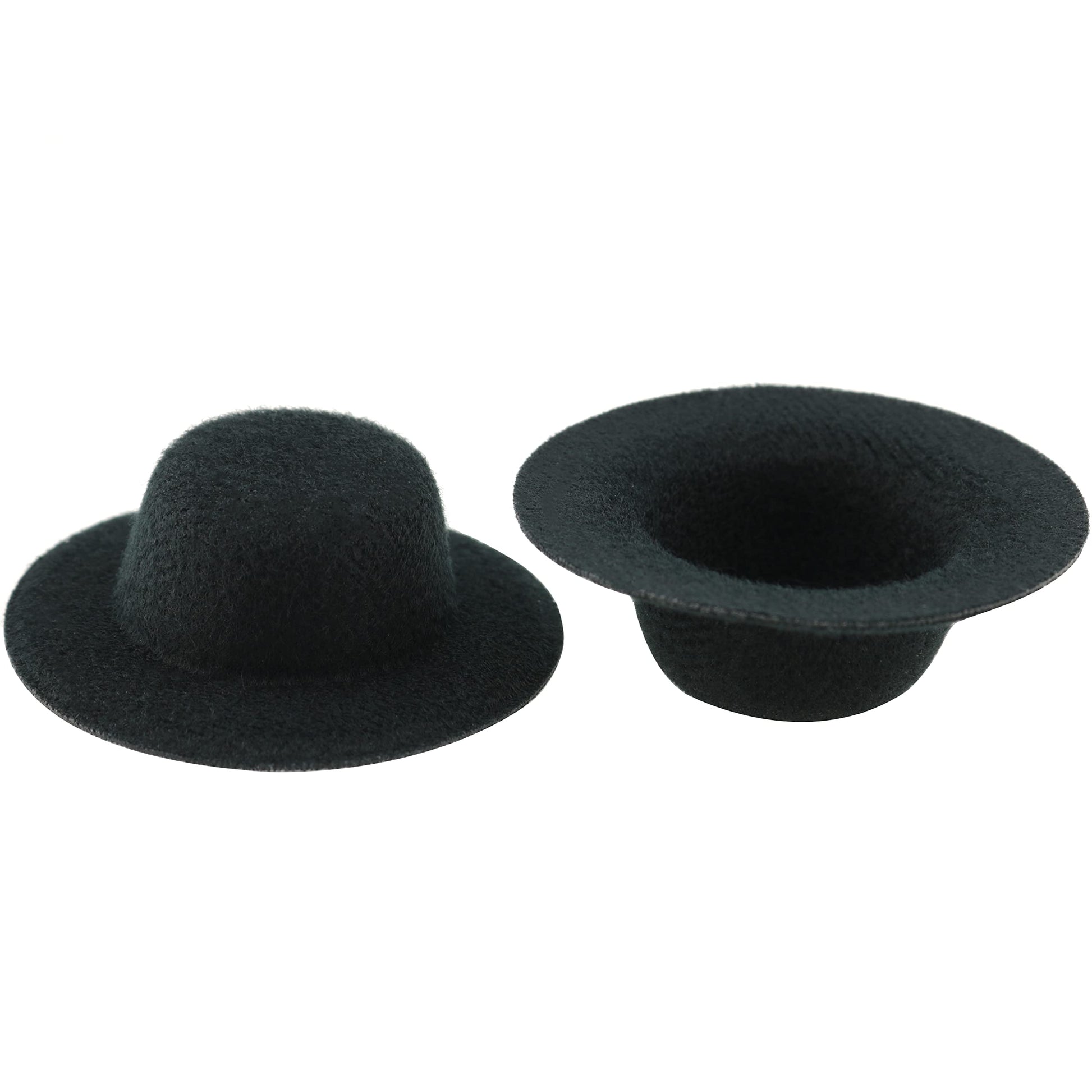 YHXiXi Handmade Small Wide Brim Doll Fedoras: 10pcs Felt Panama Hats with Flat Tops