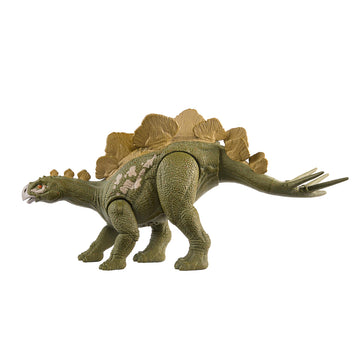 Mattel Jurassic World Wild Roar Dinosaur Toy with Sound & Attack Move, Hesperosaurus Posable Action Figure Includes Digital Play, 11 inches Long