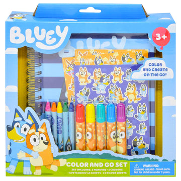 Bluey Stationery Set - Bundle Coloring Activity Book, Markers, Sketch Pages, Stickers, More for Kids, Toddlers | Bluey Art Set for Kids