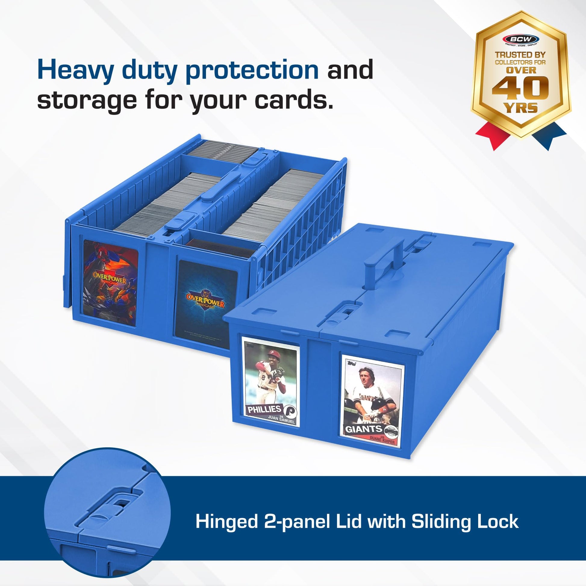 BCW Collectible Card Bin - (Single, Blue) | Holds up to 1600 Cards | Plastic Storage Box for Pokémon, MTG & Sports Cards