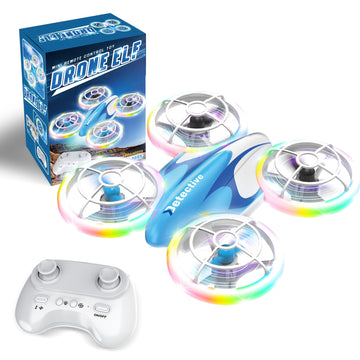 Mini Drone for Kids and Beginners - RC Mini Quadcopter with 360° Flip, Headless Mode, One-Key Ascend/Descend, Colorful LED Lights, Small Indoor