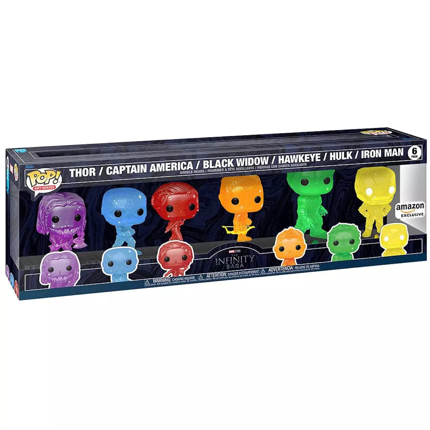 Funko POP! Artist Series: Marvel Infinity Saga - Avengers with Base (6 Pack) Amazon Exclusive, Multicolor, (57619)