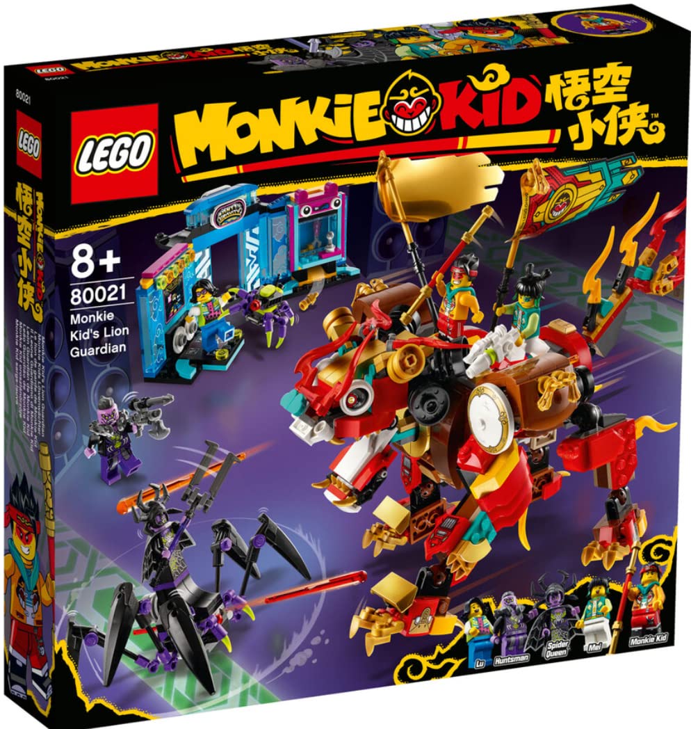 LEGO Monkie Kid: Monkie Kid's Lion Guardian 80021 Building Kit; Cool Mech Toy for Kids; Battle Playset Featuring a Mech, Battle Rig, Buildable Arcade